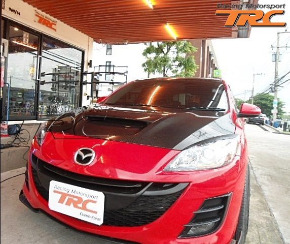 ฝาหน้าคาร์บอน MAZDA3 2012 ทรง MPS+สกุ๊ปคาร์บอน+ถาดรองน้ำ